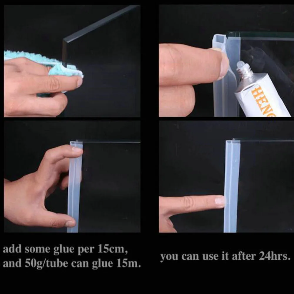 Стеклянные уплотнения бескаркасная уплотнительная лента для душа двери окна