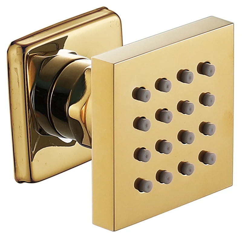 

2 Inches Shower Body Spray Jet Brass Massage Jet Bathroom Faucets Accessories Square Wall Mount Shower Side Jets