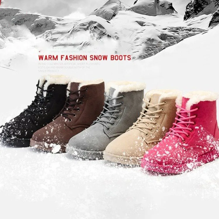 

Women's Shoes 2020 Winter New Plus Velvet Leather Snow Boots Fashion Low-heel Short Tube Warm Martin Boots Shoes for Women