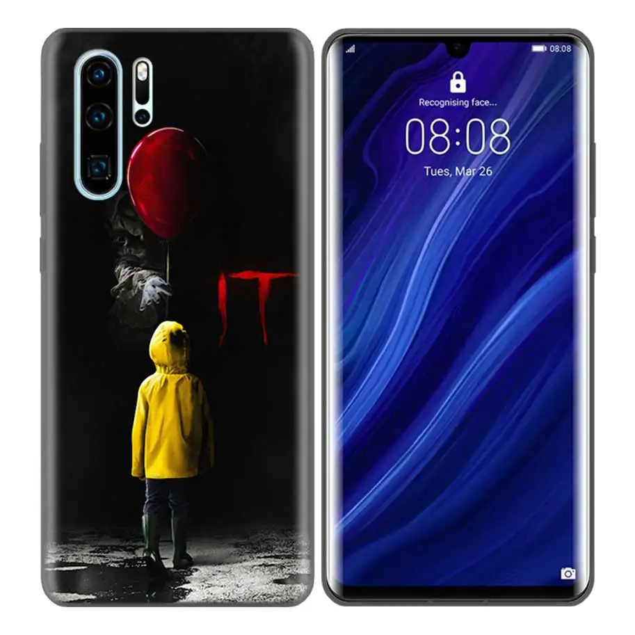SX-001 Черный силиконовый чехол для huawei P30 P20 P10 mate 30 20 10 Lite Pro Coque Fundas, чехлы, раковины, Pennywise, клоун, ужас - Цвет: SX-001