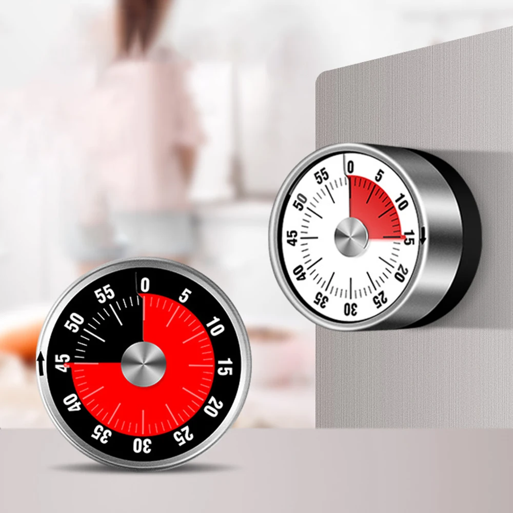 

Stainless Steel Visual Timer Mechanical Kitchen Timer 60-Minutes Alarm Cooking Timer with Loud Alarm Magnetic Clock Timer Tools