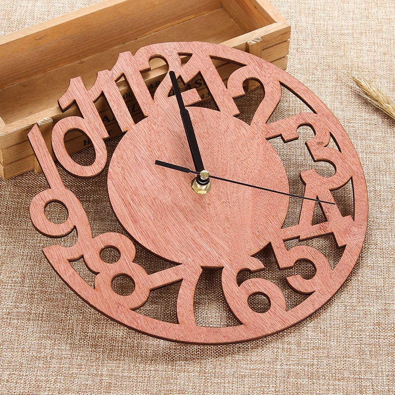 

Round Digital Wooden Tree Wall Clock Bedroom Home Decor Living Room Accessories Decorative Hanging House Clock On The Wall
