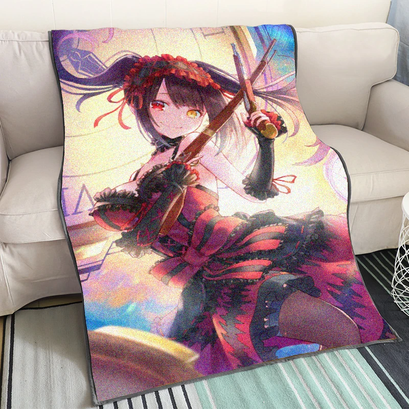 Anime Date A Live Blanket Cosplay DIY Custom Tokisaki Kurumi Yoshino Cloak Flannel Warm Air Blankets 39x59inch |