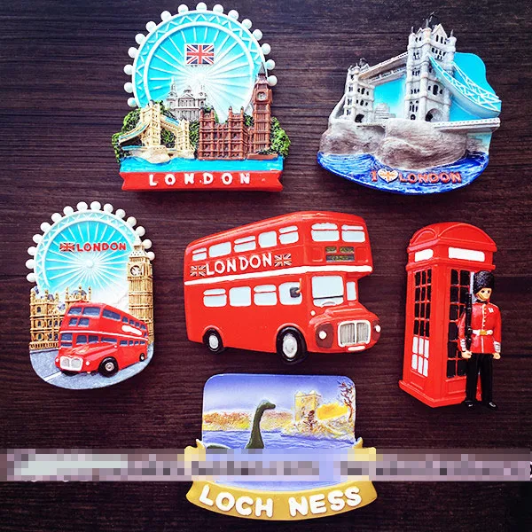 Великобритания Лондонский автобус солдат Пейзаж холодильник магнит 3D наклейка