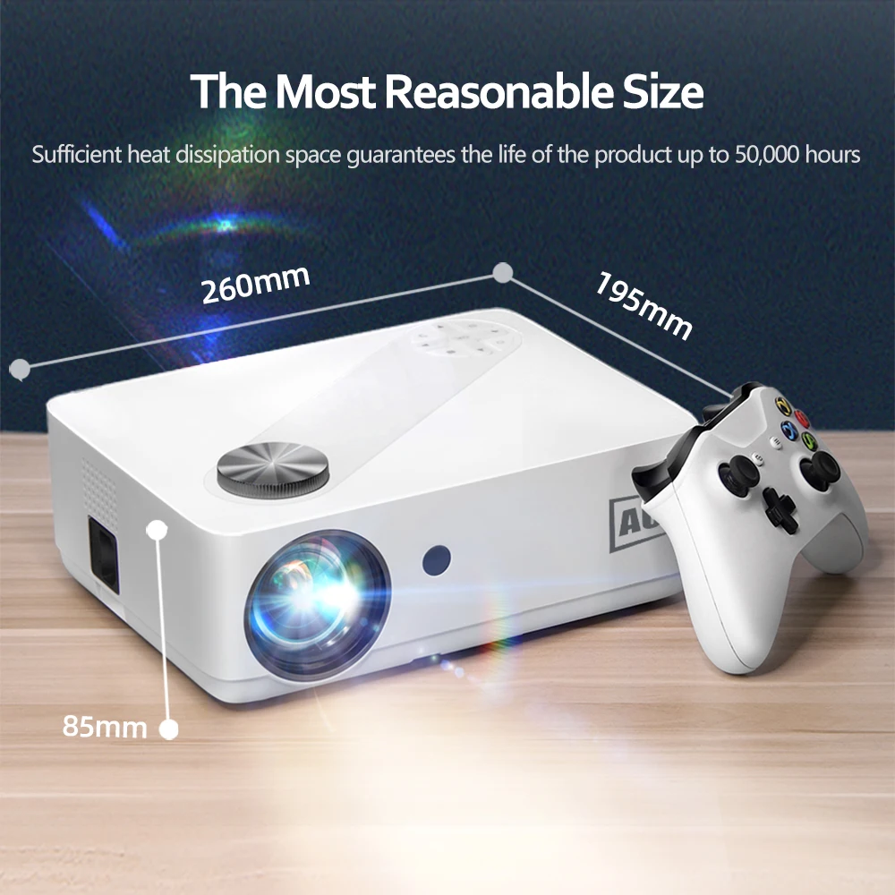 AUN Projector AKEY8S Android 9 WIFI VideoProjector 4K Decode Beamer Full HD 1080P Home Theater TV LED for Game | Электроника