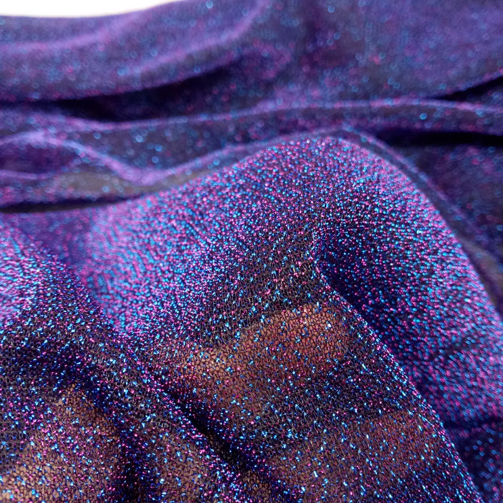 Tessuto luccicante poliestere metallico materiale artigianale 2 toni bambola fai da te bling panno decorazione del partito tessuto lucido