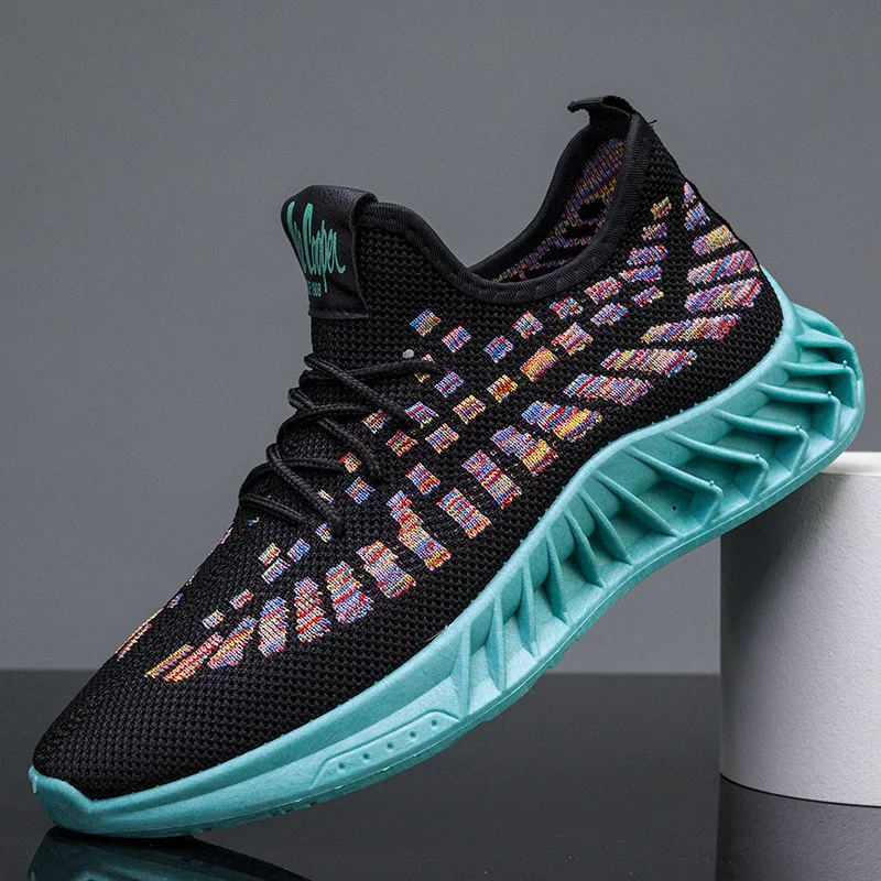 

Новые мужские кроссовки, вязаные легкие, повседневные, спортивные, модные, цветные, спортивная обувь