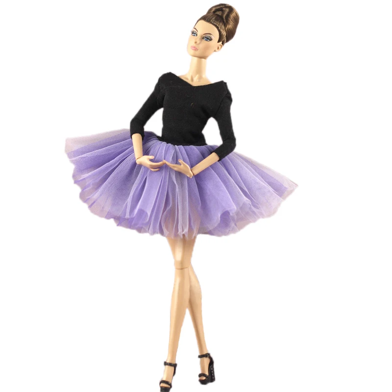 purple dress Элегантное балетное платье для Барби Куклы наряды одежда праздничные платья платье-пачка Одежда для кукол Барби 1/6 аксессуары для кукол - Цвет: purple dress