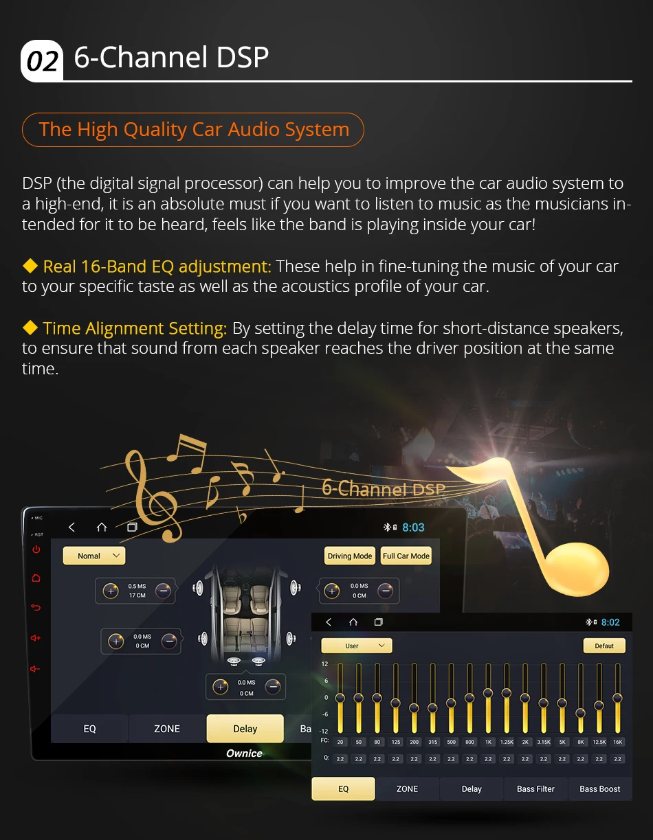 Ownice K6 Octa core 2 Universal Head uint Android 8.1 Car Radio Stereo GPS Navi Multimedia Player DSP Support 4G LTE AHD Camera
