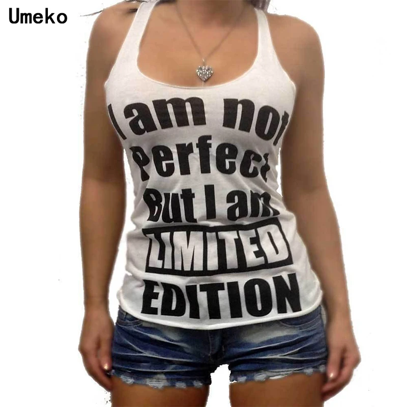 Umeko я не идеально но Ограниченная серия буквенный принт женский без рукавов