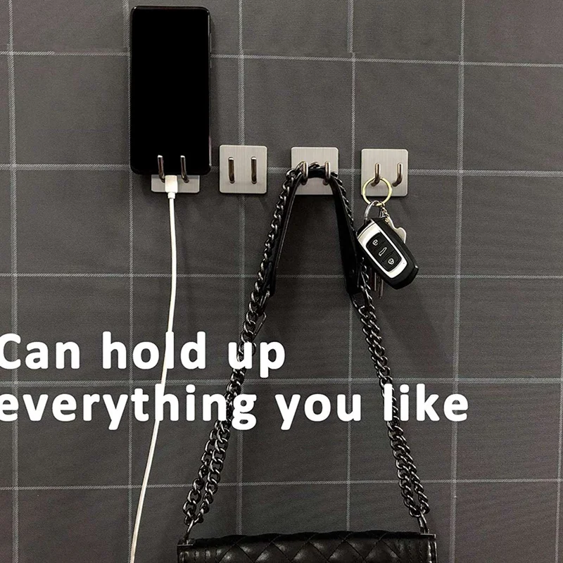 

Adhesive Hooks Wall Hooks Hanger Deluxe Razor Holder for Shower-Hook Hanger,Waterproof Stainless Steel Stick on Hooks (Set of 4