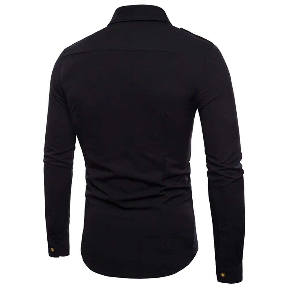 Moda Повседневное Combate Militar Slim Fit Camisa манга рубашка с длинным рукавом для мужчин camisas