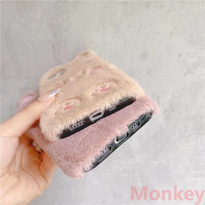rabbit ears fur plush phone case for oneplus 9 8 7 pro 6 5 3 one plus 9r 8t 7t 6t 5t 3t nord z n10 cute bunny radish cover coque free global shipping