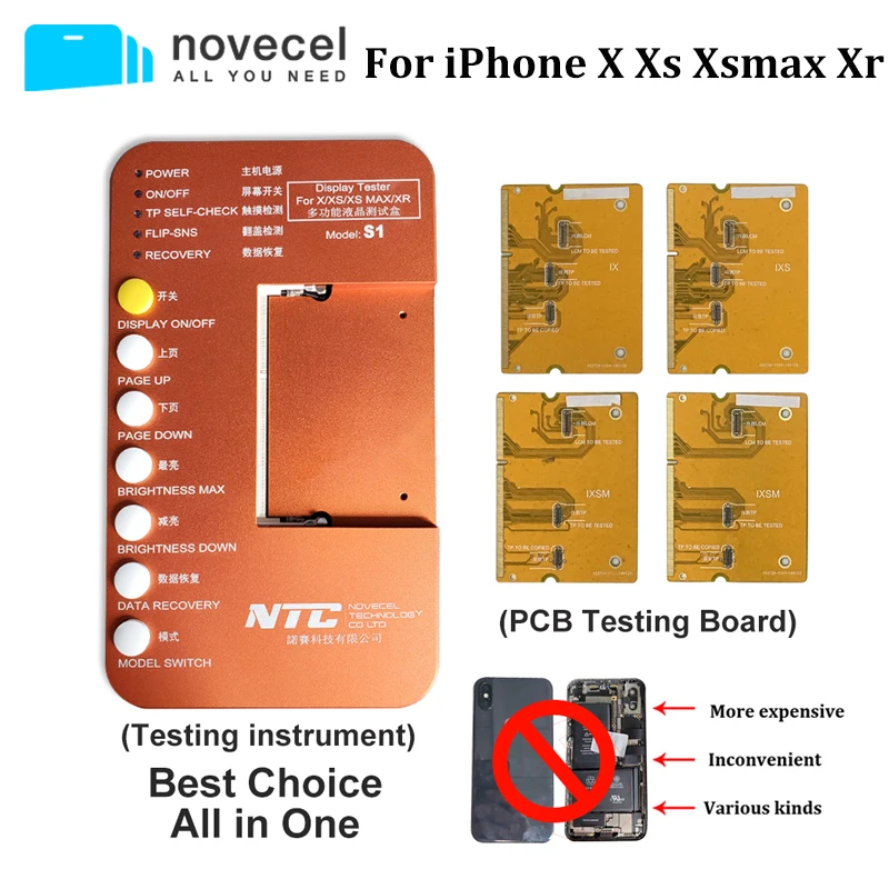 Novecel S1 тест er ЖК-тест er коробка тест подложки для iPhone X XS XR XSMAX тестер материнской платы lcd сенсорный 3D сенсорный экран