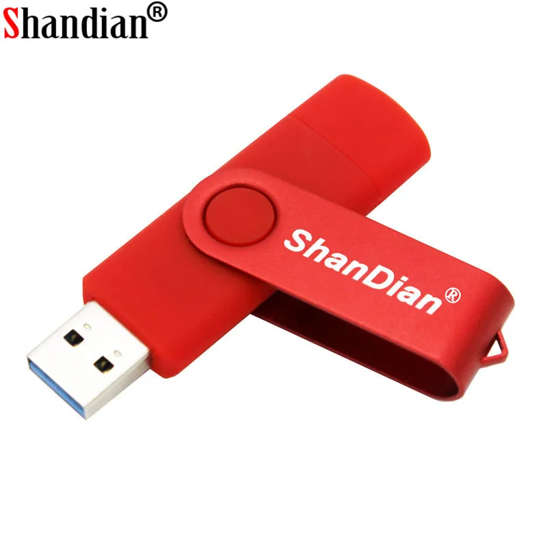 SHANDIAN деловой пластиковый 2 в одном OTG USB флэш-накопитель портативный накопитель 4
