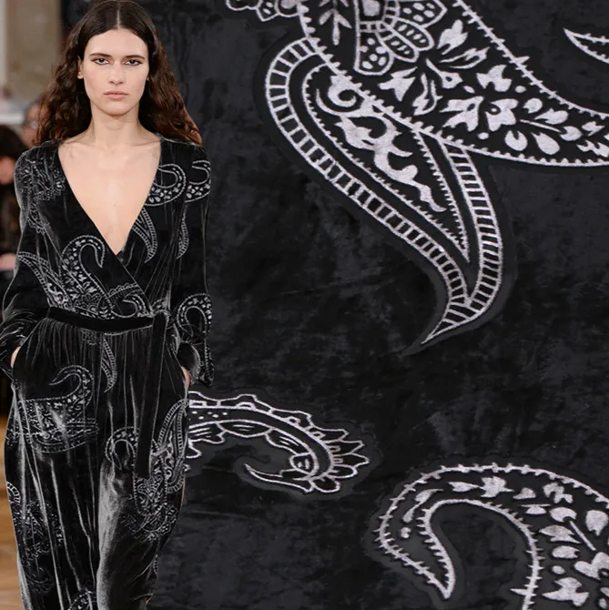 114 см широкая шелковая бархатная ткань 8 мм прозрачная ажурная для платья