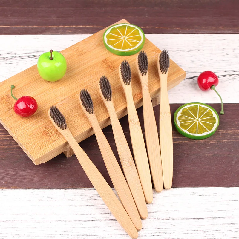 Новая стандартная зубная щетка с бамбуковым углем низким содержанием углерода