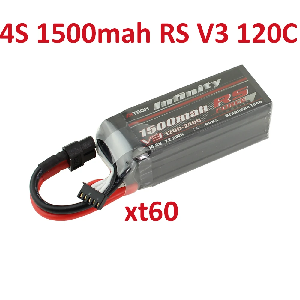 Аккумулятор Infinity 4S LiPo 1550mAh RS R5 V3 1500mAh 1150mah 120C 110C 14,8 V с разъемом SY60 XT60 RC Lipo - Цвет: 1500mah RS V3 120c