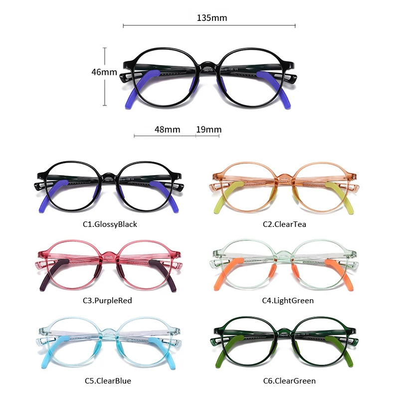 

Anti Blue Light Glasses for Kids Unbreakable Adjustable Leg Classic Round Glasses Frame Boys Girls Computer Gaming TV Glasses