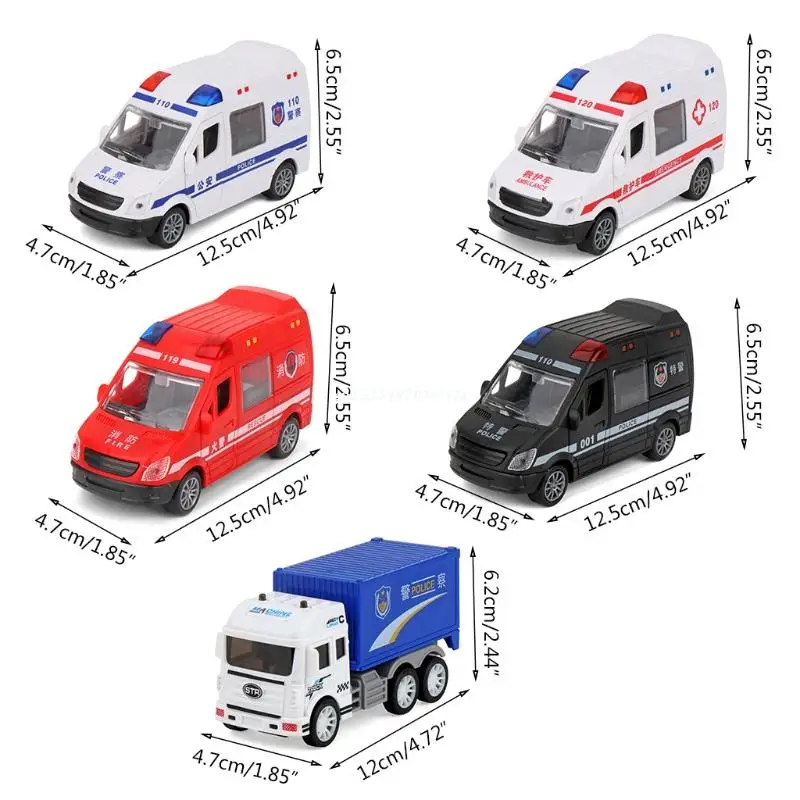Miniature Educational Inertia Car Fire Ambulance Vehicle Toy Realistic Friction Pull Back Police Set Dropship | Игрушки и хобби