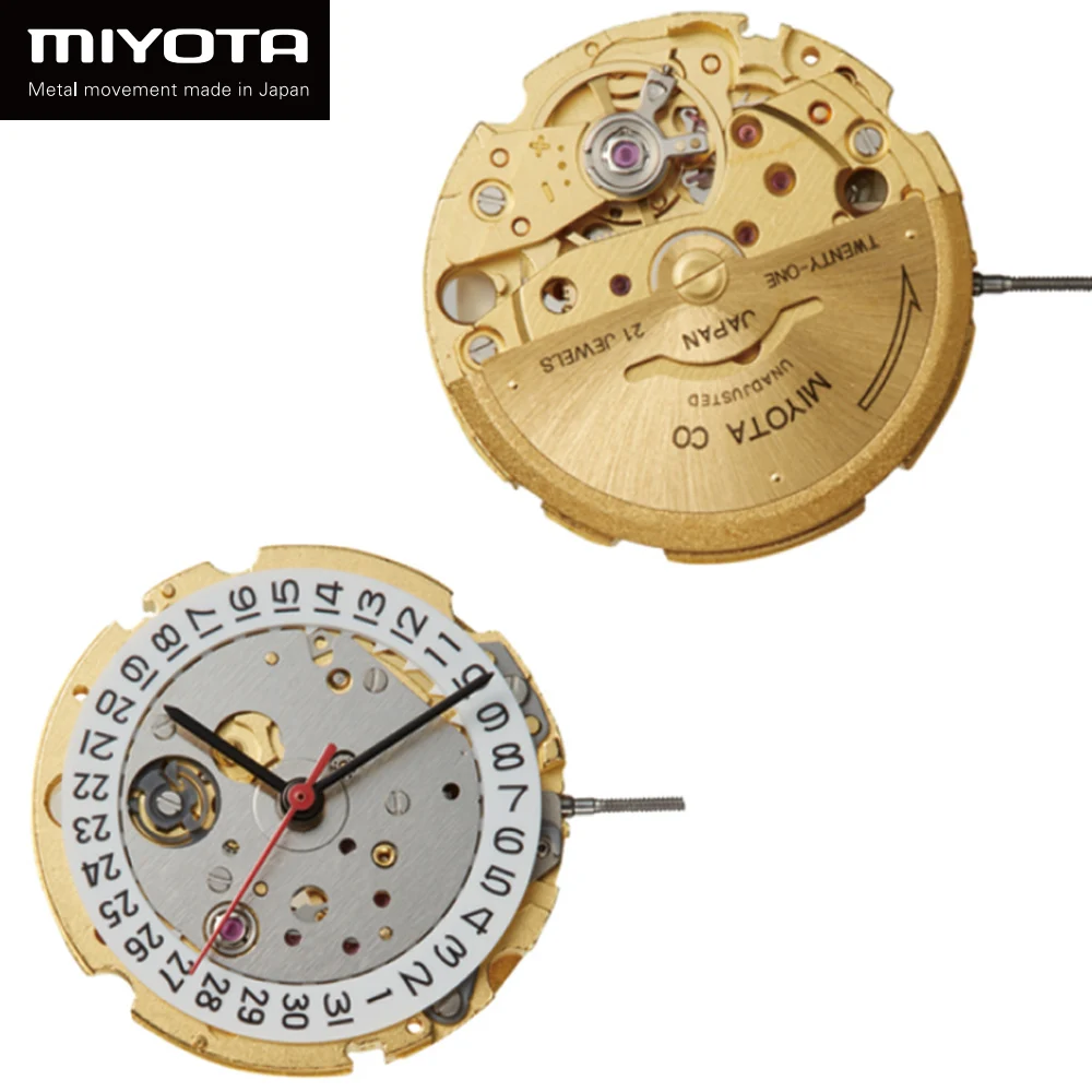 

MIYOTA 821A Automatic Movement Hack Second Stop Fit Men's Watch With Date Display High Quality Mechanical 21 Jewels