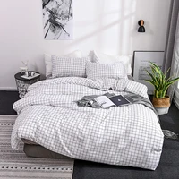double full soft home comforter cover pillowcase simple black white bedding set king size plain leaves duvet cover set queen