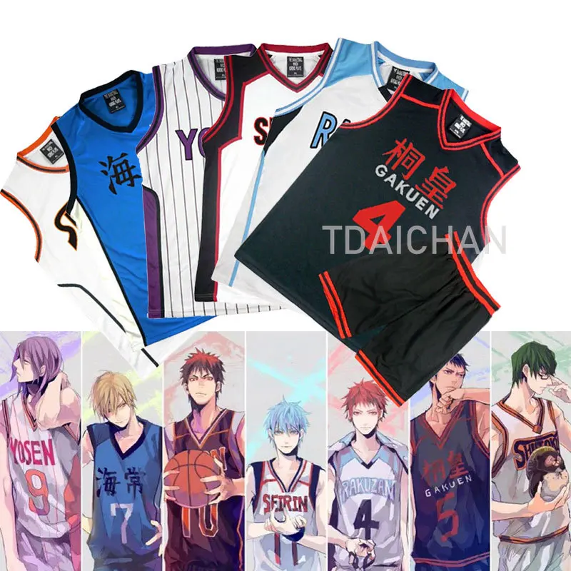 

Anime KUROKO'S BASKETBALL Kuroko No Basuke Cosplay Yosen School #9 Murasakibara Atsushi Basketball Uniform Jersey Sportswear Top