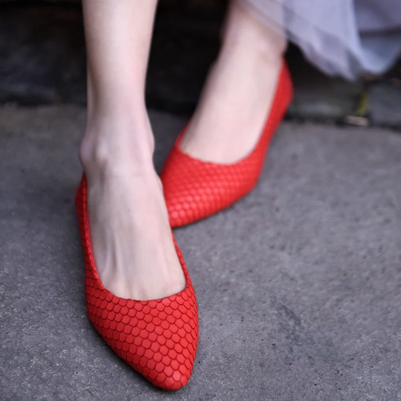 

Artmu Original Women Shoes Handmade Soft Lady Flats Shoes Genuine Leather Pointed Toe Shoes Fashion New Designer Shoes Women