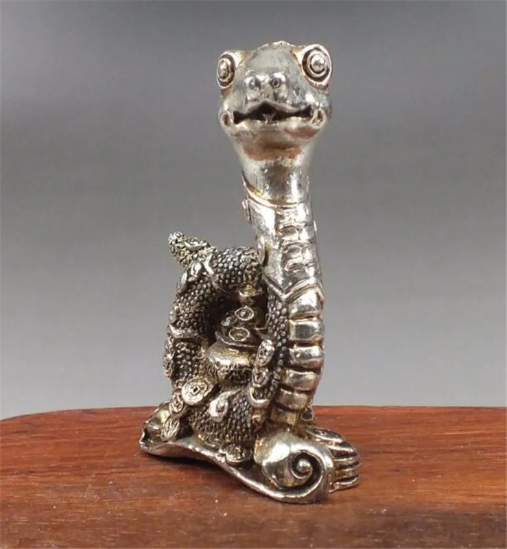 YM медная статуя сборная китайская латунная резная зодиака змея кобры монета