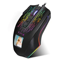 hxsj j500 wired gaming mouse 10000 dpi optical sensor rgb backlit photo setting macro programming for pc gamers office home