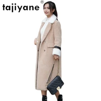 woman winter coats 2021 fashion woman real mink fur collar jacket woman gold mink long slim clothing mujer parkas tn330