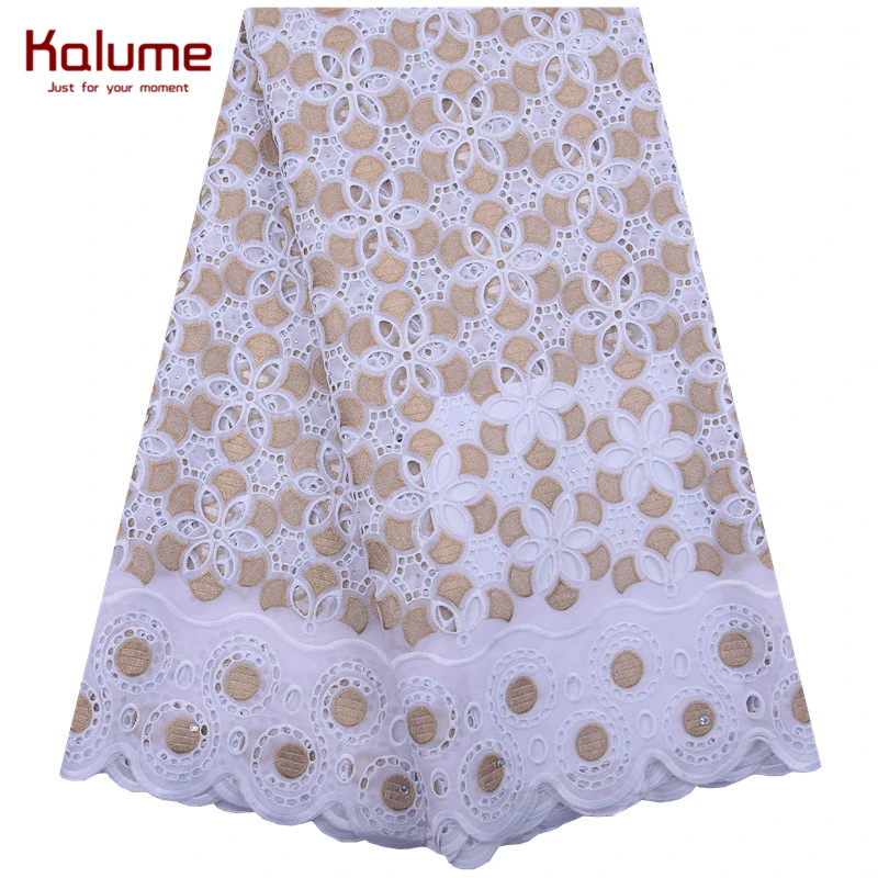 Высококачественная африканская кружевная ткань Kalume с вышивкой швейцарская