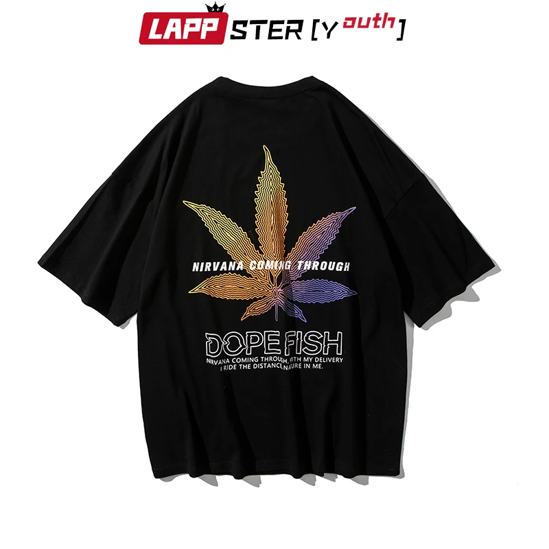 LAPPSTER Мужская негабаритная Японская уличная одежда футболки с отверстиями 2019