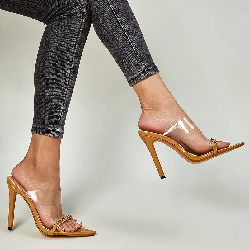 Новинка прозрачные сандалии из ПВХ на высоком каблуке с открытым носком и