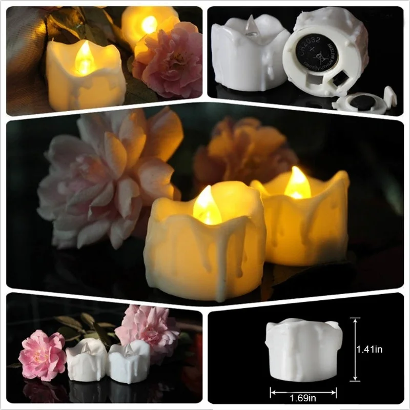 12 шт. дистанционный беспламенный светодиодный светильник свечи желтые мерцающие