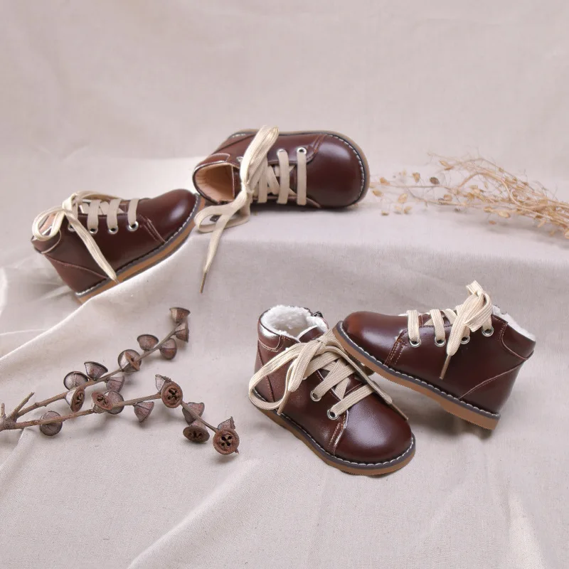 Зимние Детские Ботинки martin ботильоны для маленьких девочек теплые ботинки