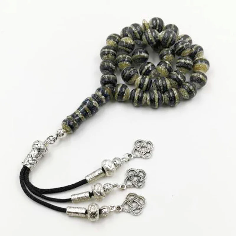 Новый корпус Tasbih черно-белые линии натуральный ручной полированный Розарий