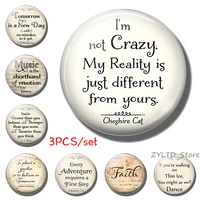 fridge magnet im not crazy my reality is just different from yours 3pcs set cabochon refrigerator magnets hope inspirational