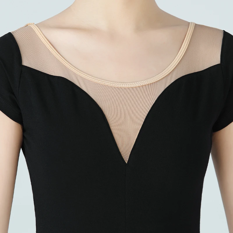 Трико женское балетное с коротким рукавом костюм для тренировок аэриалистов