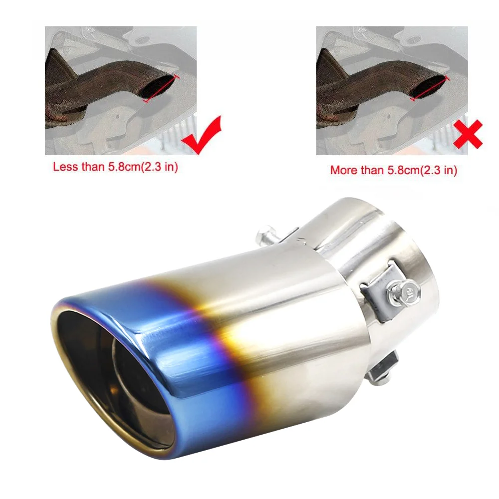 

1Pc Car Exhaust Pipe Muffler Tip Pipes Covers High Quality Universal Stainless Steel Car Accessories Goods