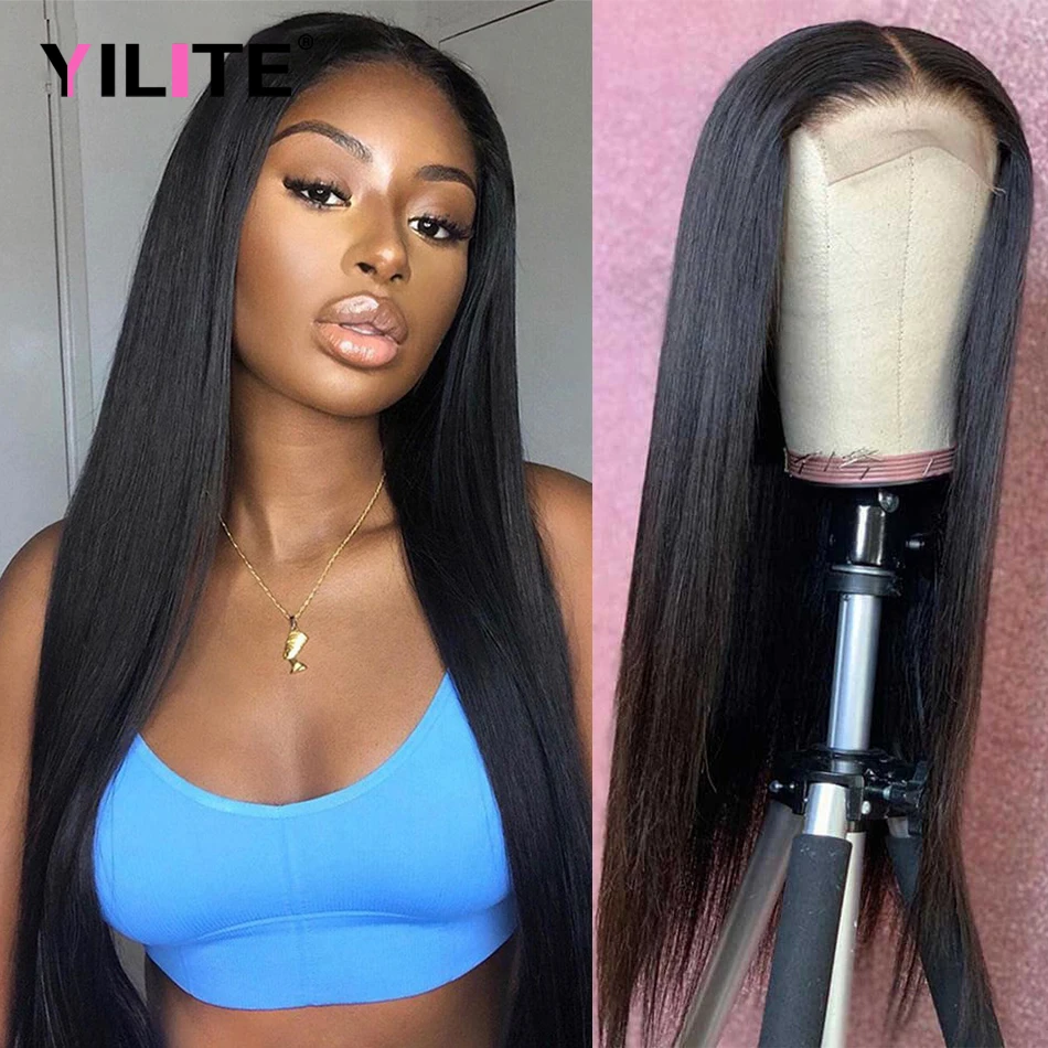 

Cheap Transparent Lace Closure Human Hair Wigs Pre Plucked Straight 28 30 Inch Brazilian Human Hair Wigs 4x4 HD Lace Frontal Wig