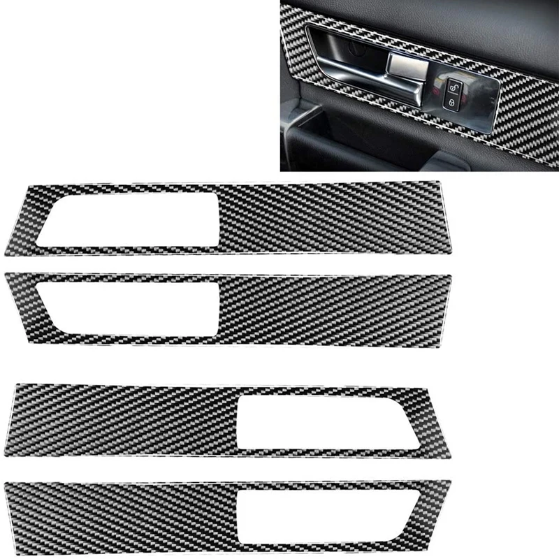 

4 PCS Carbon Fiber Door Inner Handle Decorative Sticker for Land Rover Discovery 4 2010-2016 Left Right Drive Universal