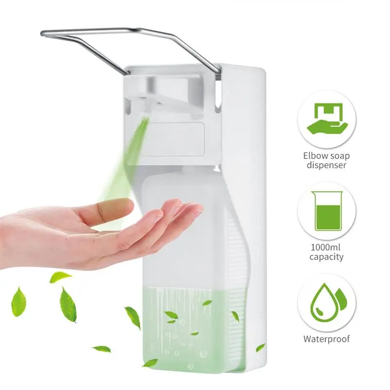 1000ML ABS ручной дозатор мыла локоть Пресс насоса настенный держатель для