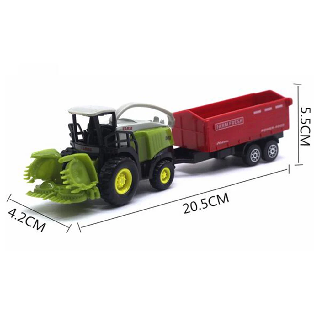 

New 1/55 Diecast Farm Truck Tractor Friction Car Model Kids Educational Toy Gift crop Cutter Power Plant for Children Birthday