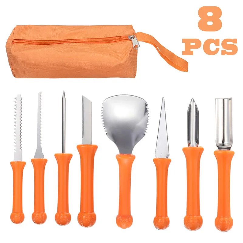 

8 шт. набор для резьбы ручной работы, резак для кожи, инструменты для резьбы на Хэллоуин, ремесло, праздничный подарок с сумкой для хранения