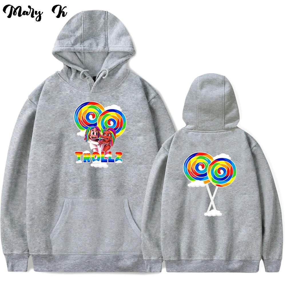 Художественная Толстовка 6ix9ine и Nicki Minaj TROLLZ для мужчин женщин пуловер с забавным