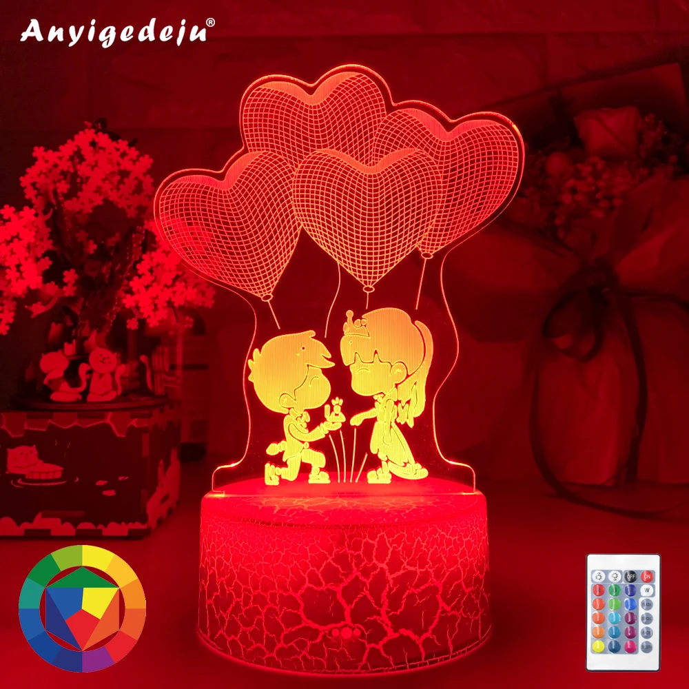 

Newest Romantic balloon proposal Light LED Night Lights 3D Acrylic Light Table Lamps birthday Gift kids' bedroom Decoration