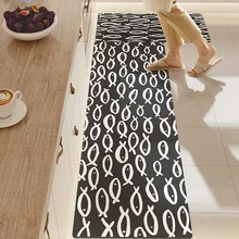 Waterproof Oilproof PVC kitchen Carpet Cartoon Moder Kitchen Floor Door Mat Anti-slip Mats Home Entrance Front Door Doormats