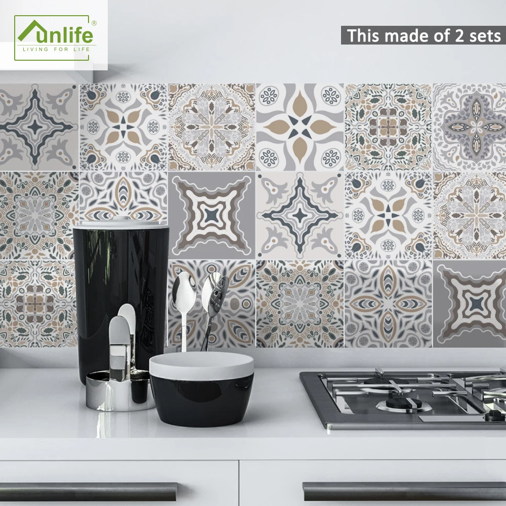 Funlife®Марокканская плитка с узором настенная наклейка обои маслостойкая