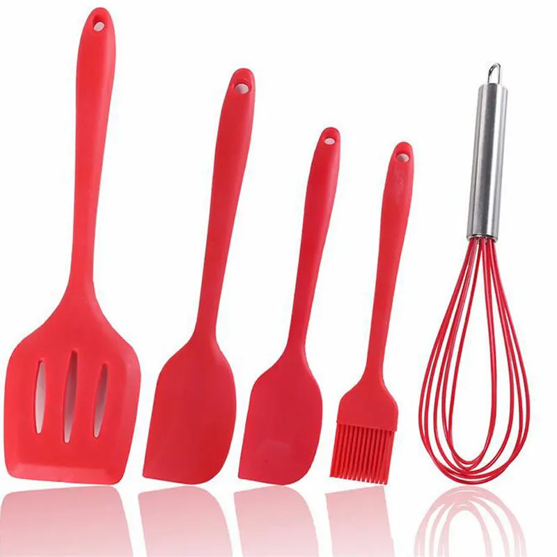 

5pcs/set Silicone Baking Tools Set Scraper Oil Brushes Cake Tools Non-stick Spatula Shovel Cooking Tools Set Kitchenware